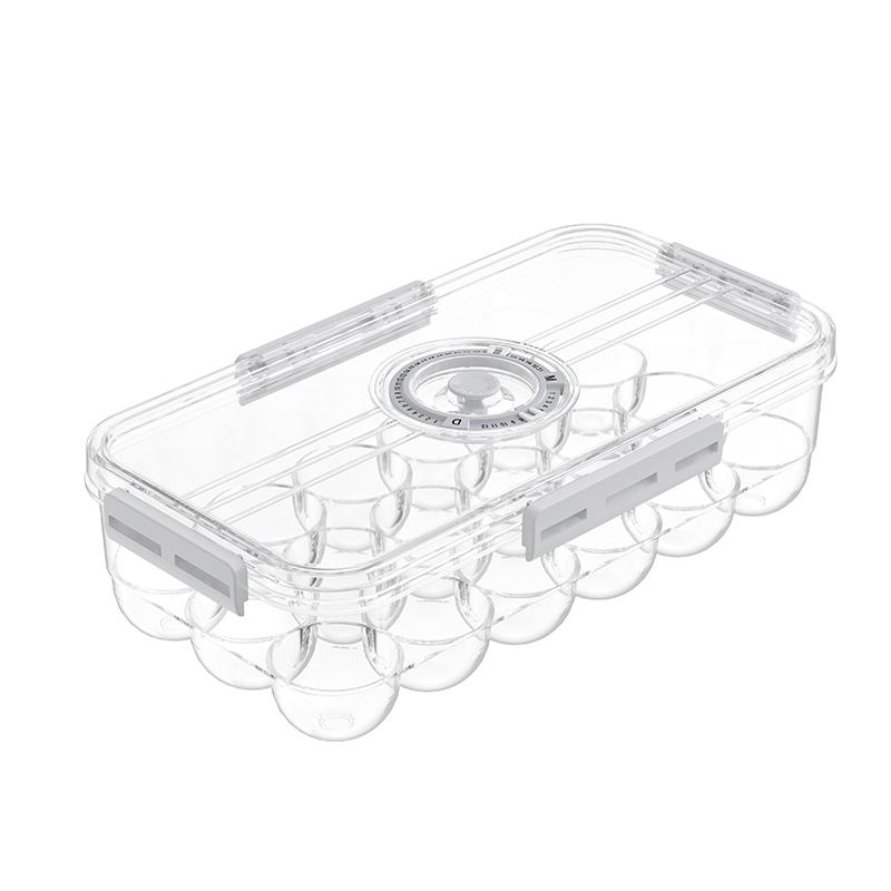 Stackable XVIII-numerare ovum repono bin cum tempore tracker operculo 